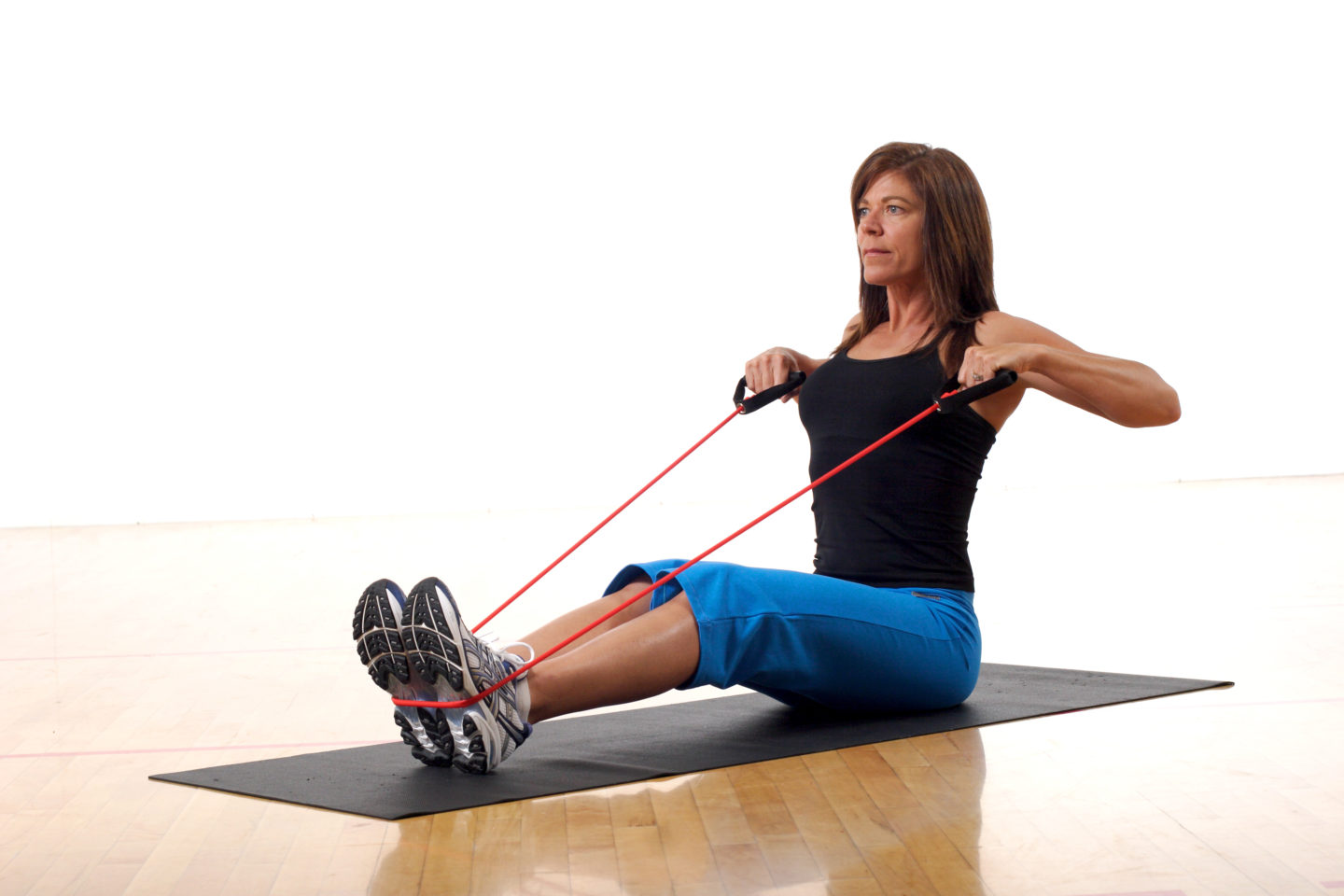 Woman Working Out with resistance band