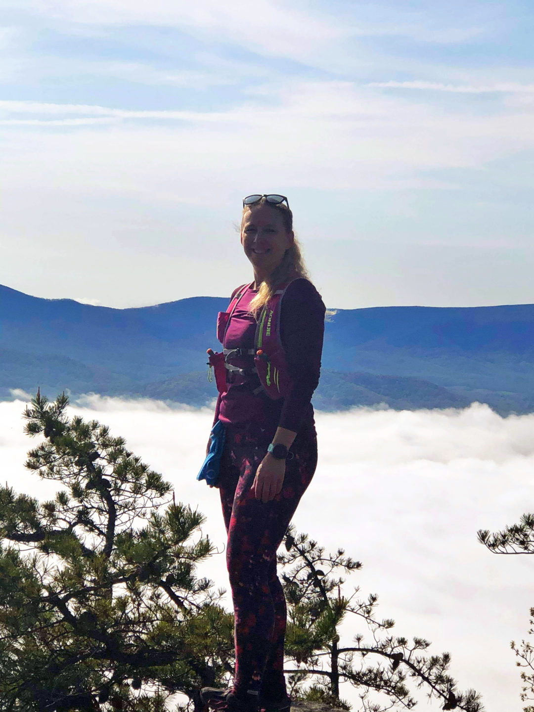 Becky hiking in the clouds - photo credit: Becky McGraw